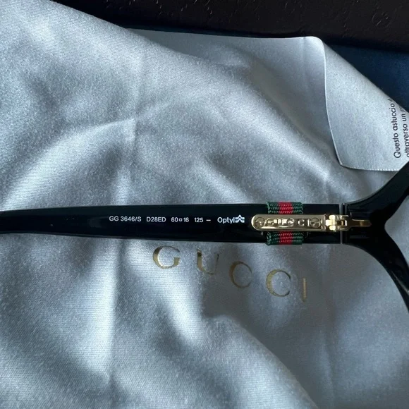 Gucci Black Gradient square Sunglasses monogram wrap sun beach eyewear pool cat - Picture 6 of 9
